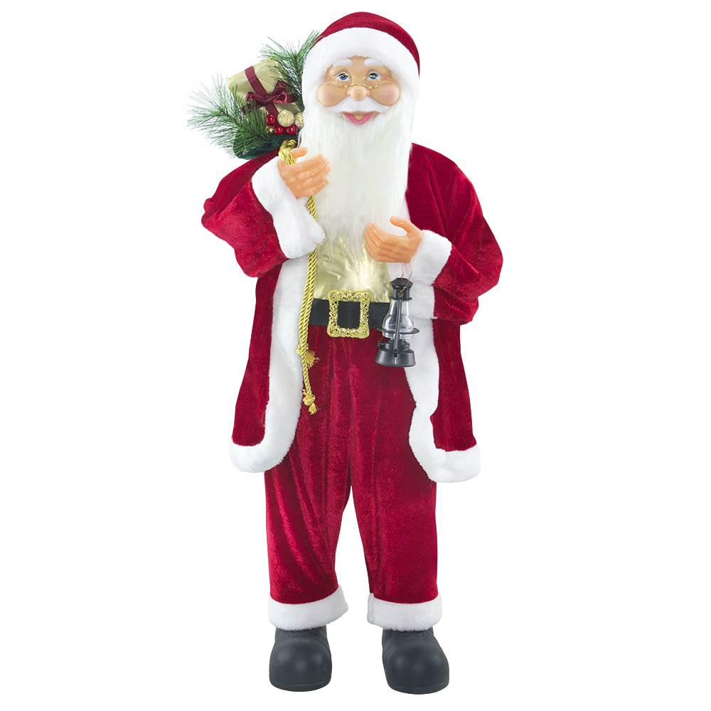 Père Noël avec Tenue Rouge 144413 Décoration de Noël Ornement de 90H cm.