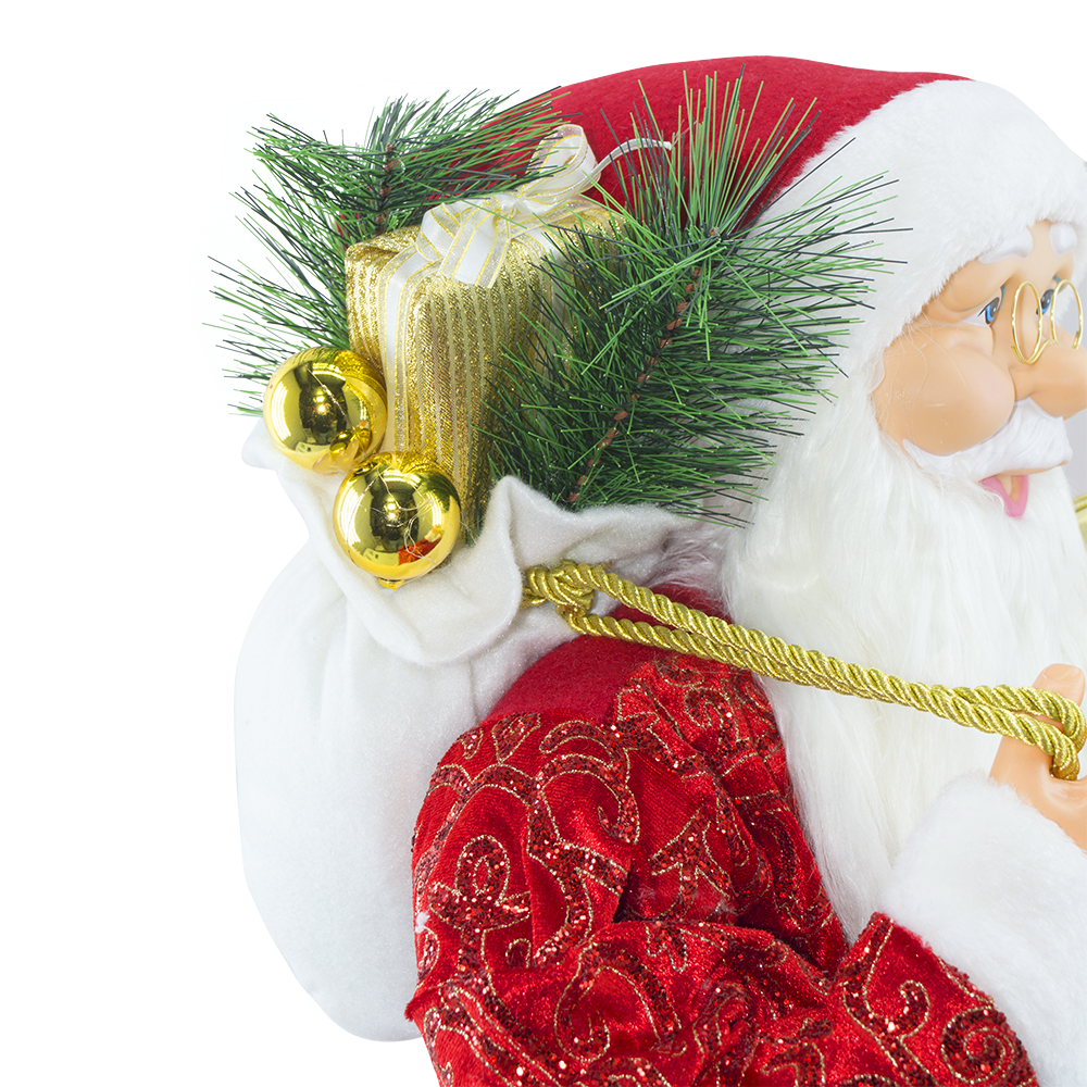 Père Noël en Habit Rouge avec Paillettes 144416 Décoration de Noël 90H cm