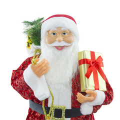 Père Noël en Habit Rouge avec Paillettes 144416 Décoration de Noël 90H cm