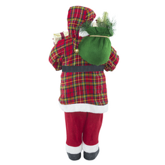 Père Noël en Habit Écossais 144418 Décoration de Noël 90H cm.