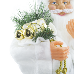 Père Noël en Habit Blanc 144506 Décoration de Noël 90H cm.