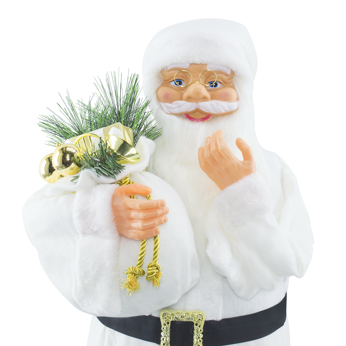 Père Noël en Habit Blanc 144506 Décoration de Noël 90H cm.