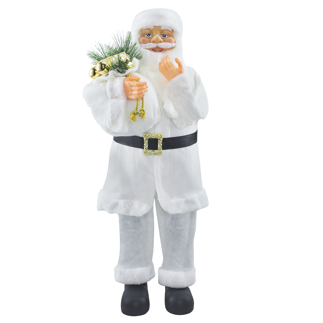 Père Noël en Habit Blanc 144506 Décoration de Noël 90H cm.