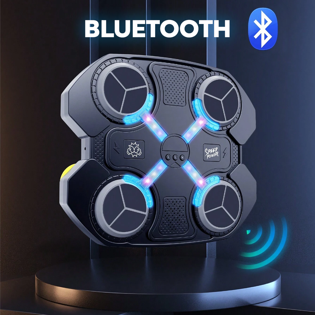 Machine de Boxe Musicale pour Enfants avec Bluetooth Lumières RGB, Sons et Gants