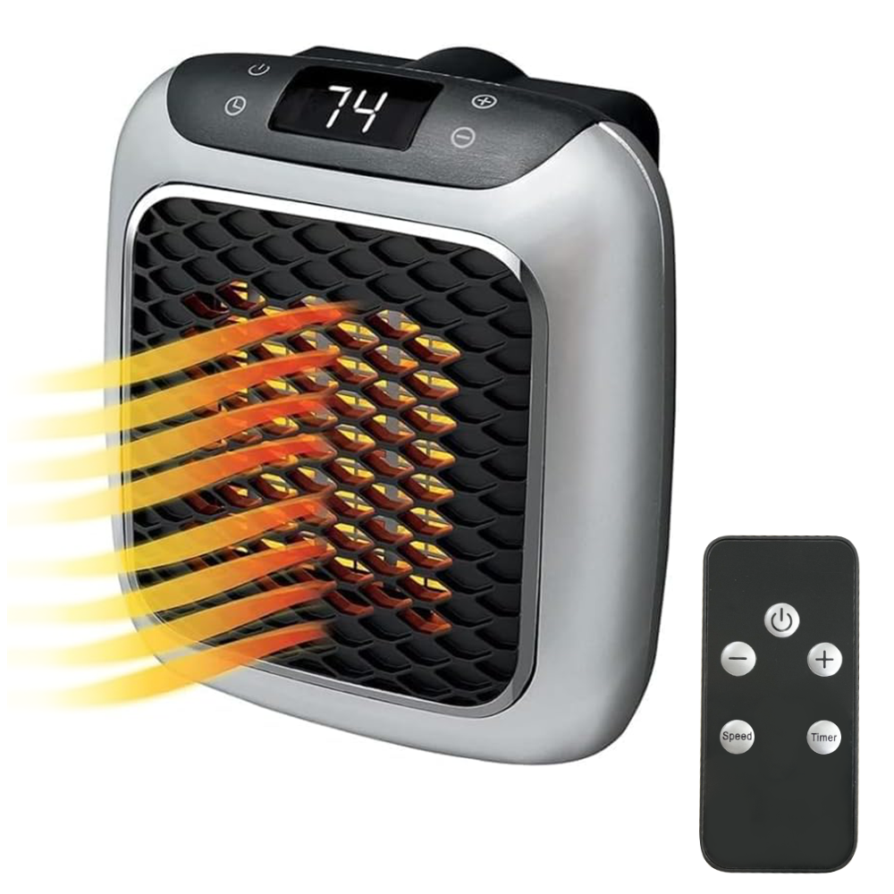 Mini radiateur électrique portable 800W avec écran LED et minuterie réglable