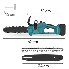 Tronçonneuse sans fil 3980W, lame 12", double batterie 21V, avec mallette