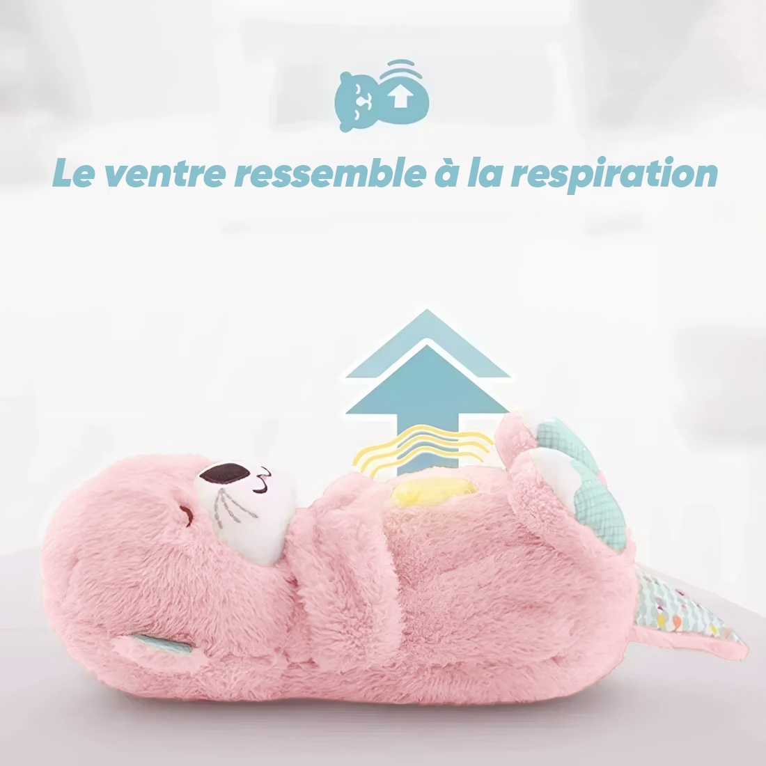 Peluche Loutre Respirant avec Musique et Lumières Apaisantes pour Bébés