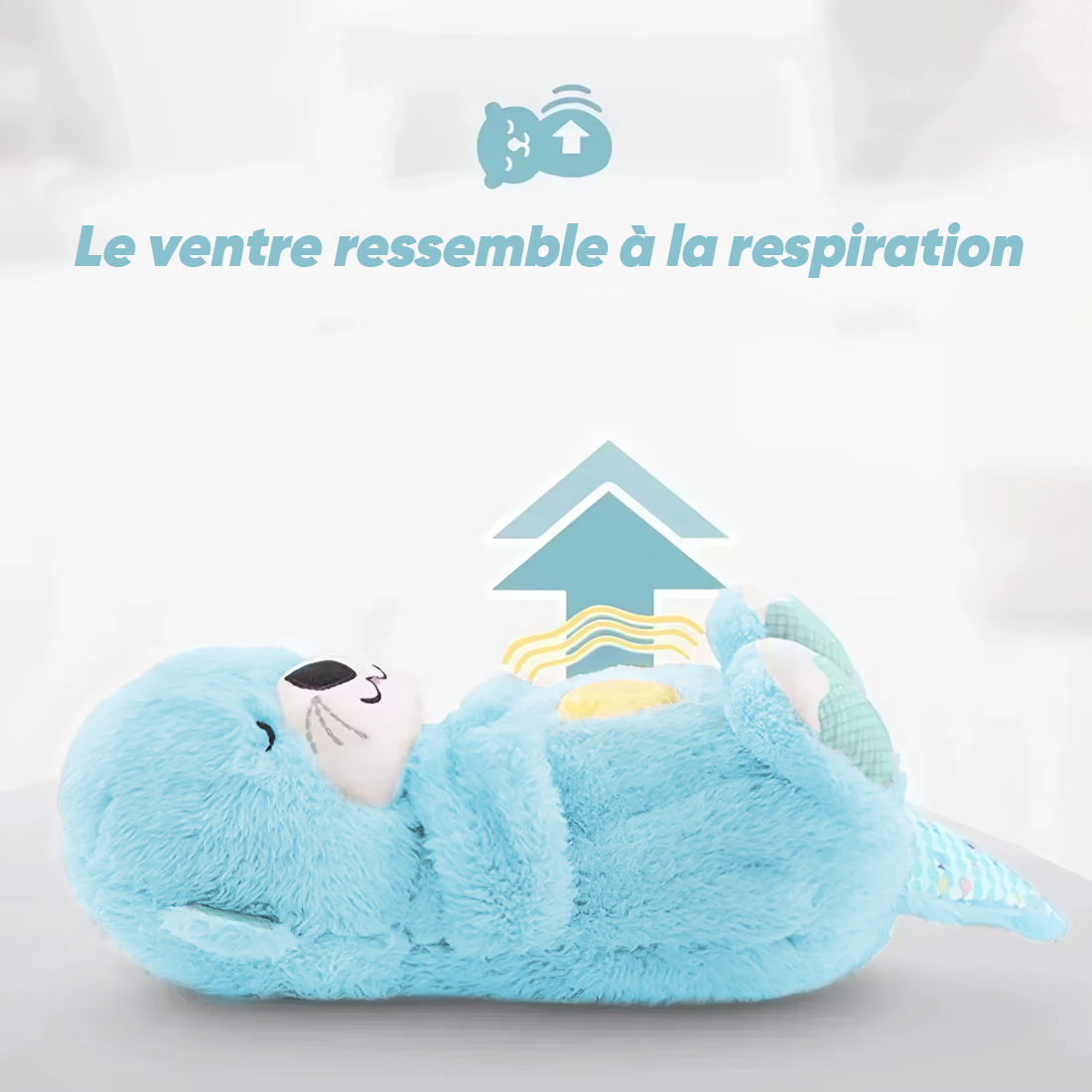 Peluche Loutre Respirant avec Musique et Lumières Apaisantes pour Bébés