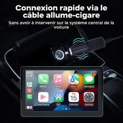Écran CarPlay 7'' pour voiture avec GPS FM Bluetooth sans fil Android iOS