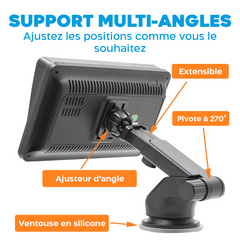 Écran CarPlay 7'' pour voiture avec GPS FM Bluetooth sans fil Android iOS