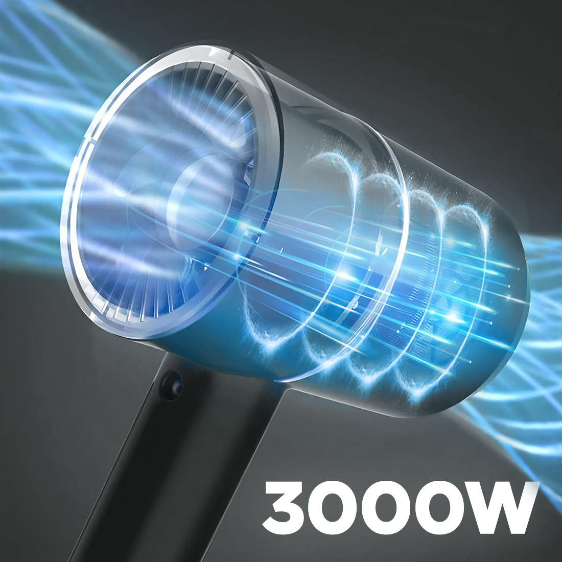 Sèche-cheveux Portable de Voyage 3000W 3 Vitesses Fonction Chaud/Froid