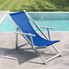 Chaise longue pliante Napoli, accoudoirs, structure aluminium et textilène.