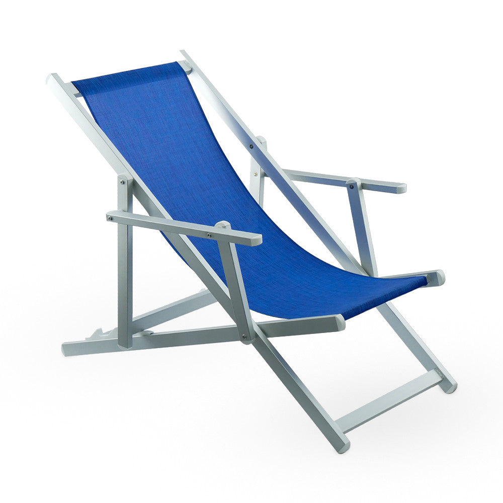 Chaise longue pliante Napoli, accoudoirs, structure aluminium et textilène.