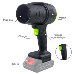 Souffleur Turbo Air Comprimé Sans Fil Électrique pour Poussière et Voiture