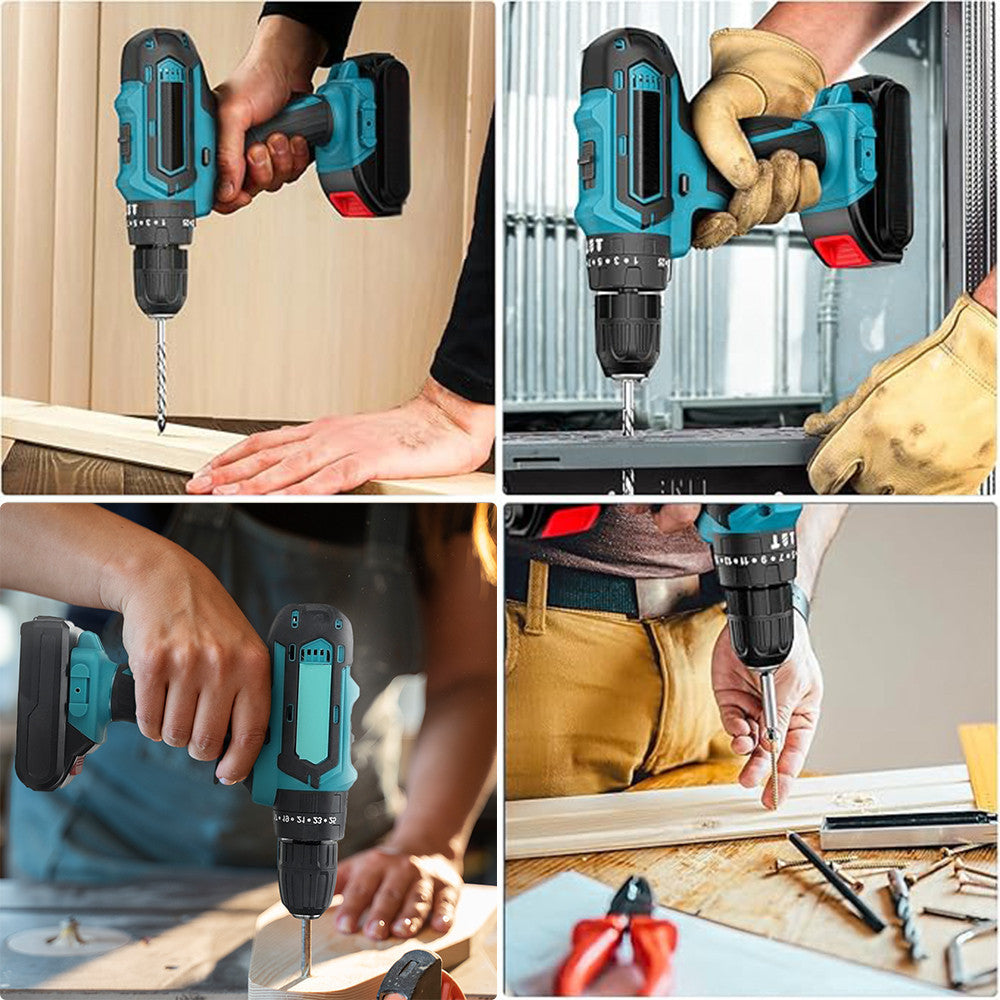 Perceuse-visseuse Double Batterie 21V Rechargeable Mallette avec Outils Inclus