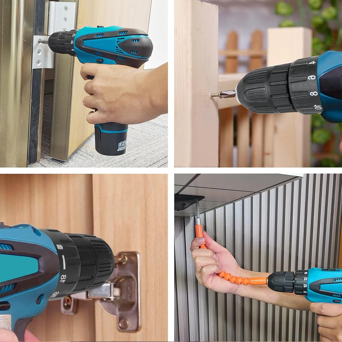Perceuse-visseuse sans fil 12V avec double batterie rechargeable et lumière LED