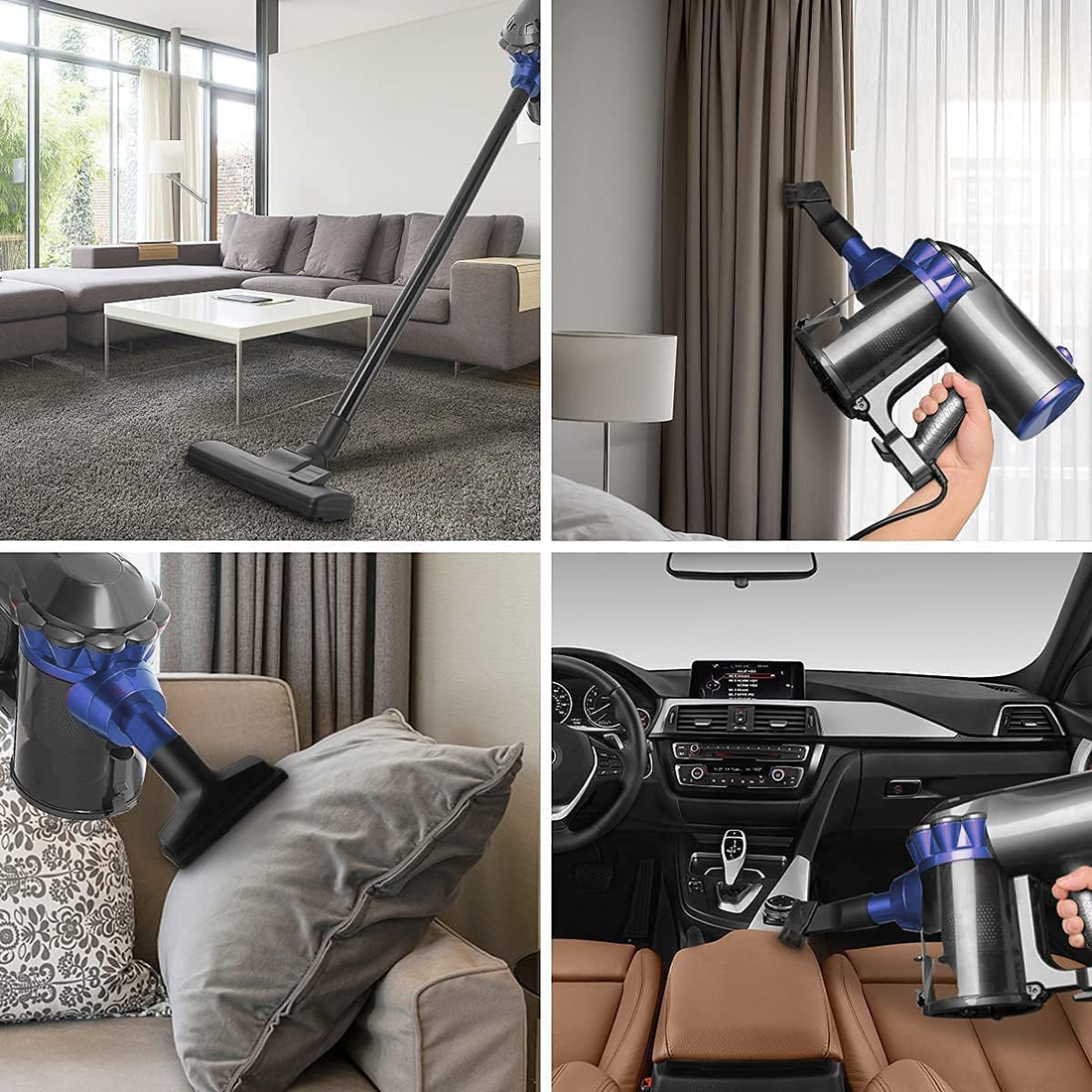 Aspirateur Cyclonique 1000W 3 en 1 Balai Électrique avec Filtre HEPA et Câble