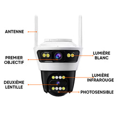 Caméra Wi-Fi de vidéosurveillance contrôle à distance alarme et protection IP66