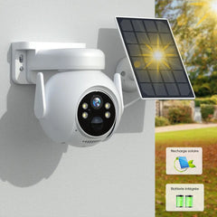 Caméra de vidéosurveillance Recharge Solaire Wi-Fi Détection et Contrôle via APP
