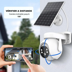 Caméra de vidéosurveillance Recharge Solaire Wi-Fi Détection et Contrôle via APP