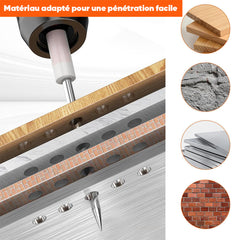 200 clous métal 7mm pour pistolet manuel, béton et fer, rivets ronds