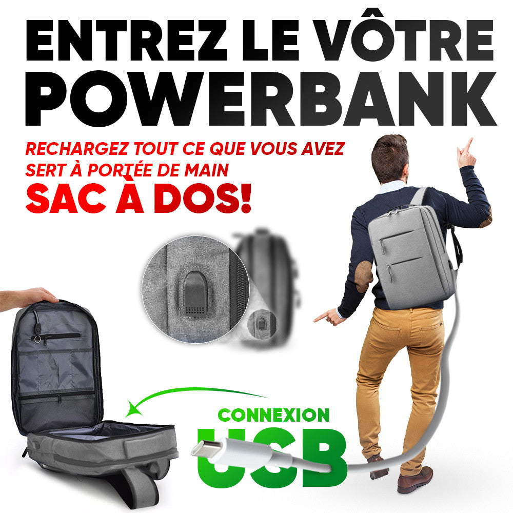 Sac à dos cabine avec USB, pour PC, avion, bagage à main