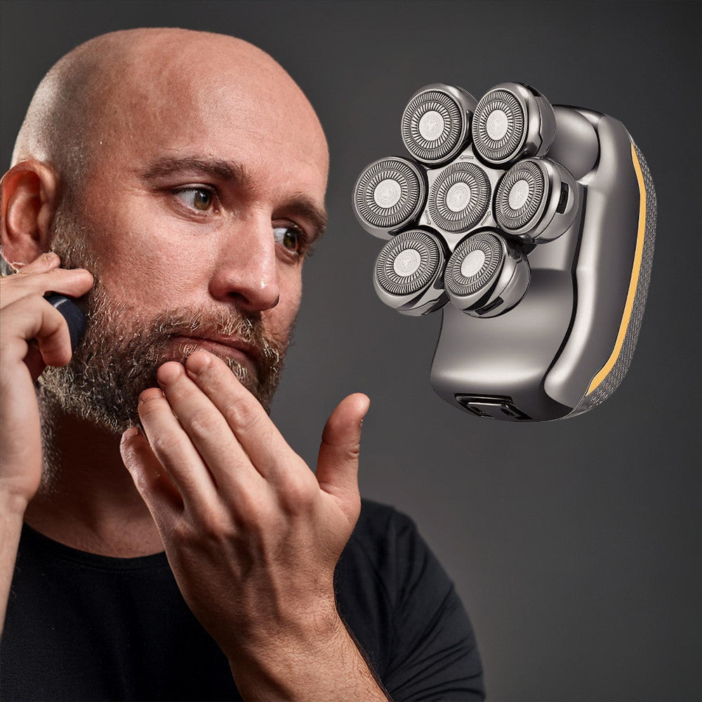 Rasoir Électrique Homme 5 en 1 Étanche, Rechargeable, Tondeuse Barbe & Cheveux