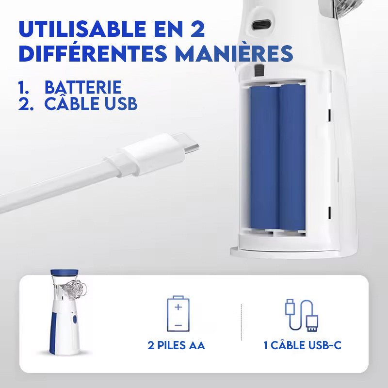 Aérosol Portable Silencieux Rechargeable à Ultrasons avec Masques