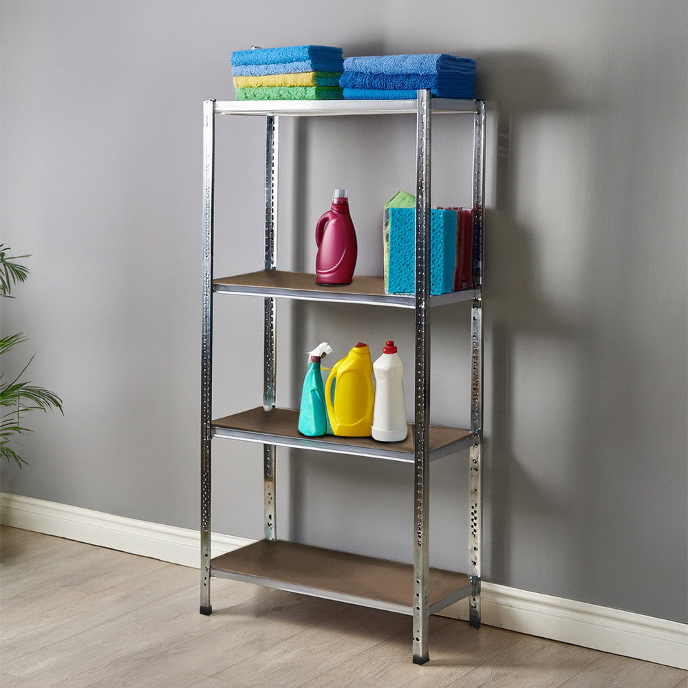 Étagère 4 Niveaux Métal MDF 145x75x30 Capacité 160Kg Modulaire