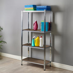 Étagère 4 Niveaux Métal MDF 145x75x30 Capacité 160Kg Modulaire