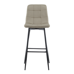 Lot 2 tabourets velours VELVETTE, structure noire, dossier et repose-pieds