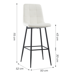 Lot 2 tabourets velours VELVETTE, structure noire, dossier et repose-pieds