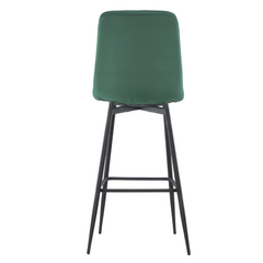 Lot 2 tabourets velours VELVETTE, structure noire, dossier et repose-pieds