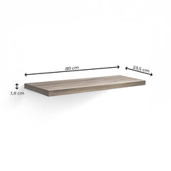 Étagère murale porte-objets 80x23,5x3,8 MDF, design encastré multifonction