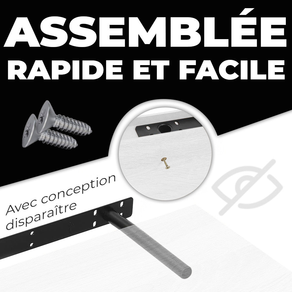 Étagère murale porte-objets 80x23,5x3,8 MDF, design encastré multifonction