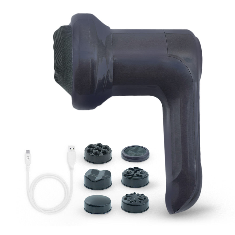 Masseur Corporel Électrique Rechargeable avec 4 Têtes et Vibration Réglable