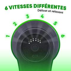 Masseur Corporel Électrique Rechargeable avec 4 Têtes et Vibration Réglable