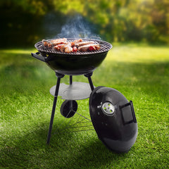 Barbecue Rond Enrico Coveri BBQ Charbon Couvercle Structure en Métal