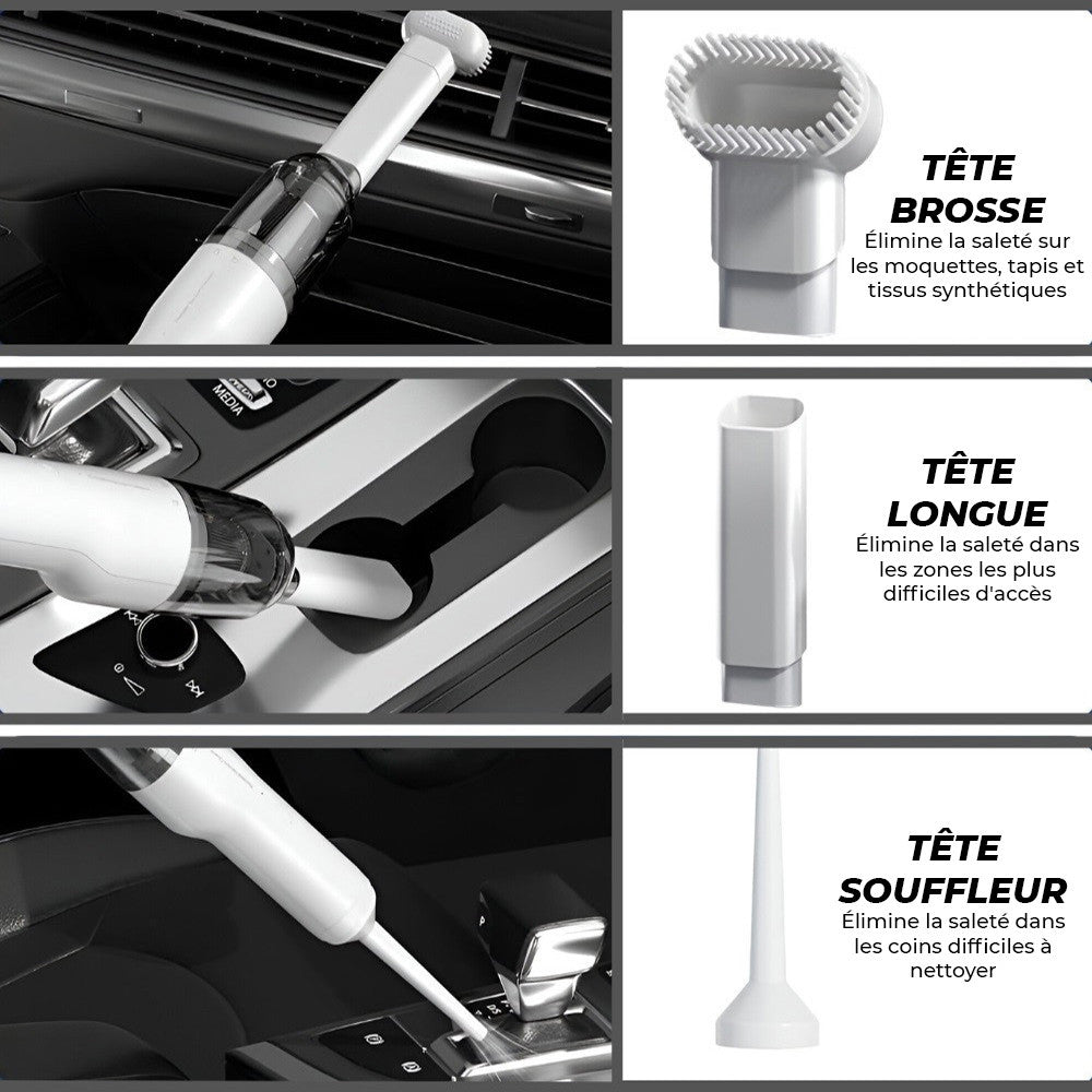 Mini Aspirateur Souffleur 2 en 1, Rechargeable, avec Filtre HEPA