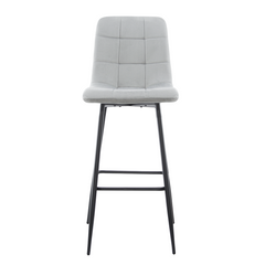 Set 4 tabourets velours VELVETTE, dossier, repose-pieds, pied noir