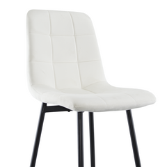 Set 4 tabourets velours VELVETTE, dossier, repose-pieds, pied noir
