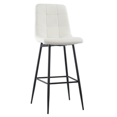 Set 4 tabourets velours VELVETTE, dossier, repose-pieds, pied noir