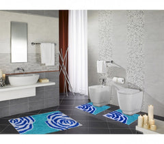 2624 - Ensemble de 3 tapis de salle de bain décor FLOWER