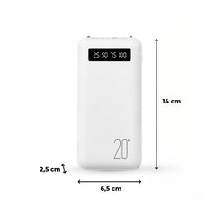 Power Bank 20000mAh Chargeur Rapide Portable avec 4 Câbles USB Inclus