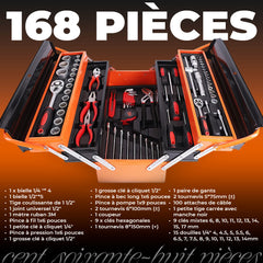 Mallette à Outils Portable – Coffret avec 168 Outils de Bricolage