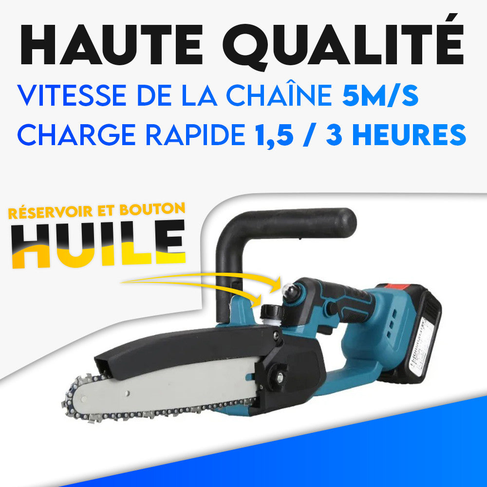 Tronçonn euse Électrique 8° Double Batterie 48V à Huile Portable avec Mallette