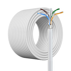 Câble Ethernet 100m CAT6 FTP Câble Réseau LAN AWG23 4P Imperméable Non Blindé