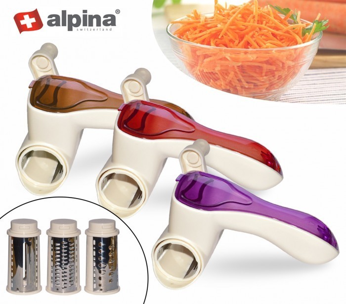 97890 -Râpe manuel avec 3 lames en acier inoxydable différentes ALPINA