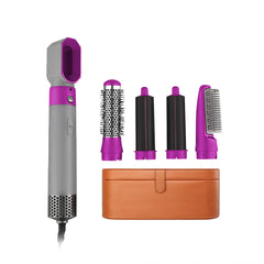 Asciugacapelli 5 en 1 avec coffret 1000W 5 accessoires brosse et fer à friser