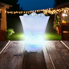 Seau à glace 7L porte-bouteilles RGB Bluetooth rechargeable.